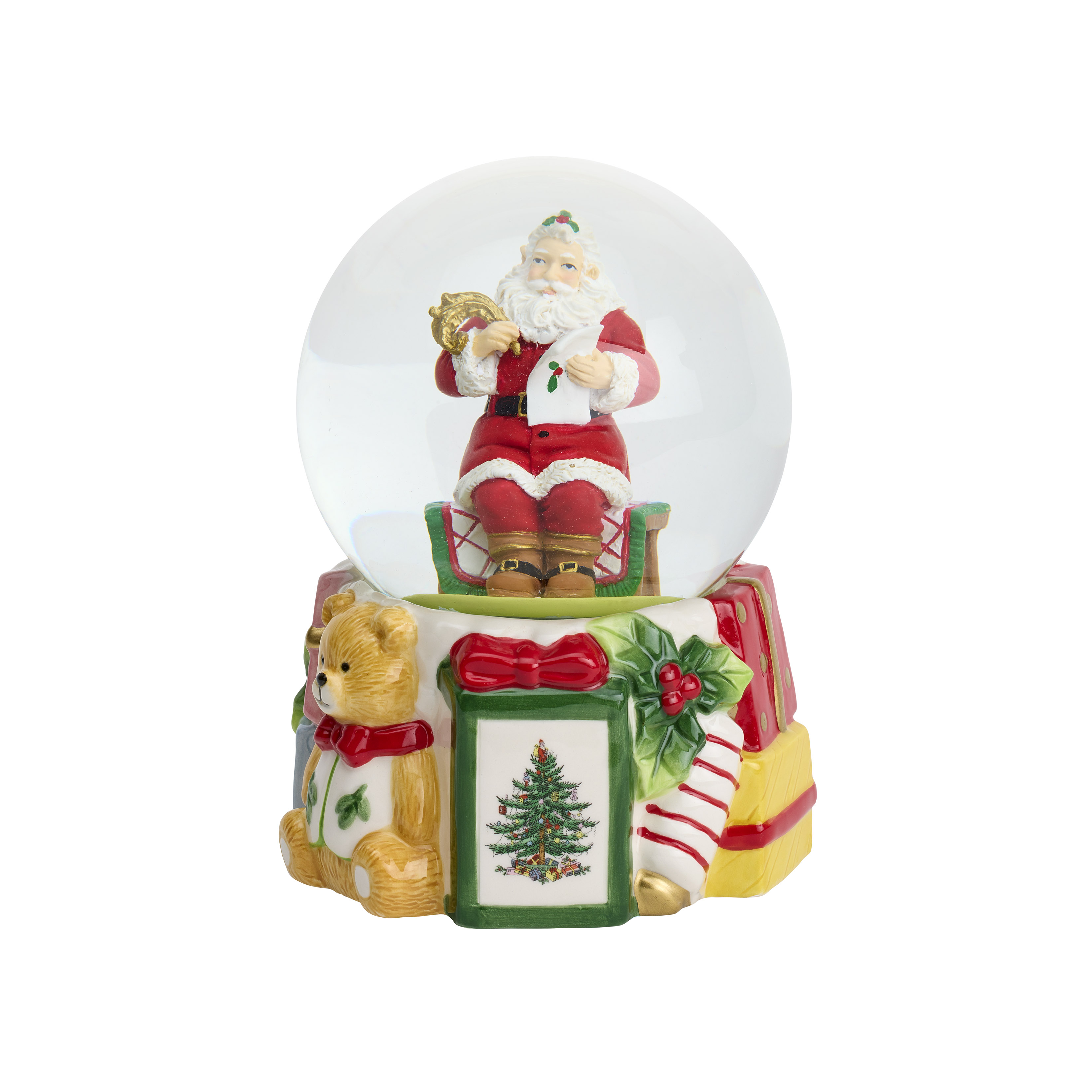 Christmas Tree 6.5 Inch Musical Snow Globe, Up On The House Top image number null